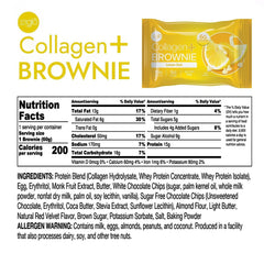 Close-up of a single collagen protein brownie with lemon zest