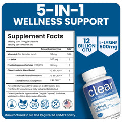 360-capsules bottle of Clear Probiotics supplement