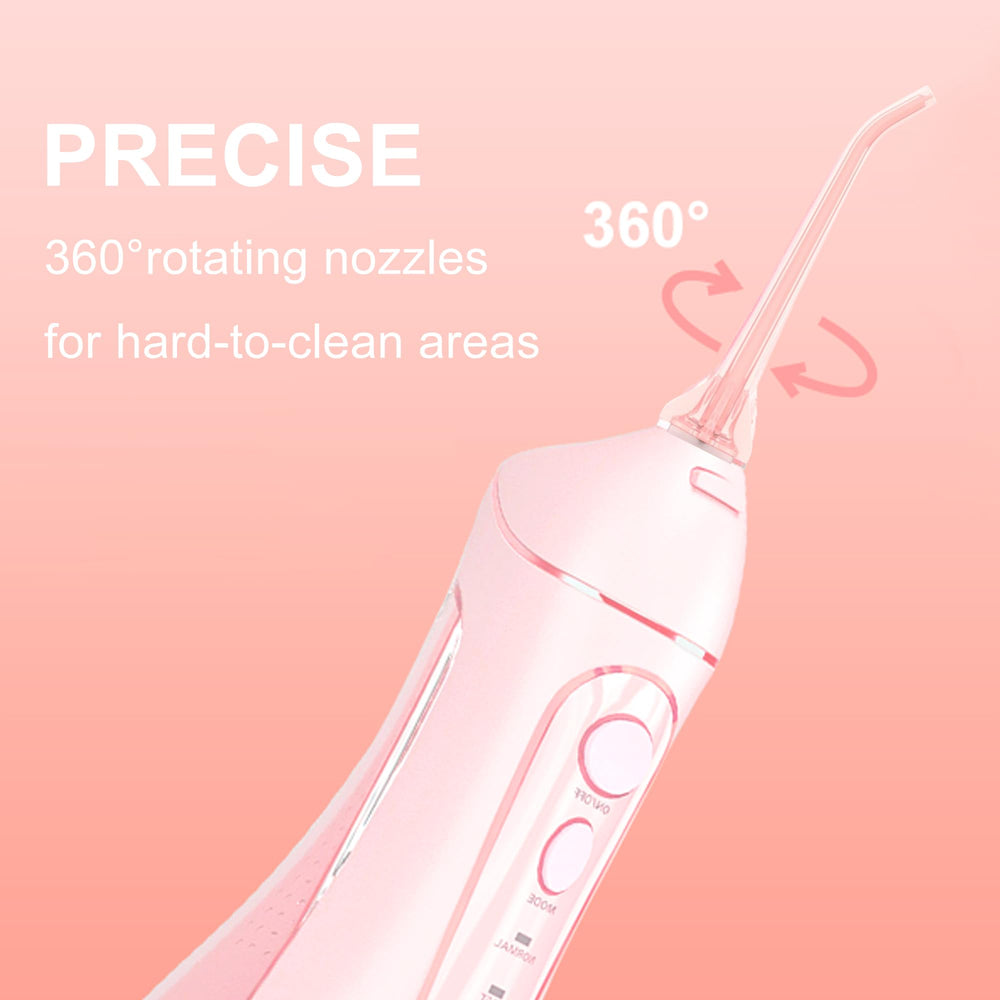 Water flosser 360° rotatable nozzle for deep cleaning