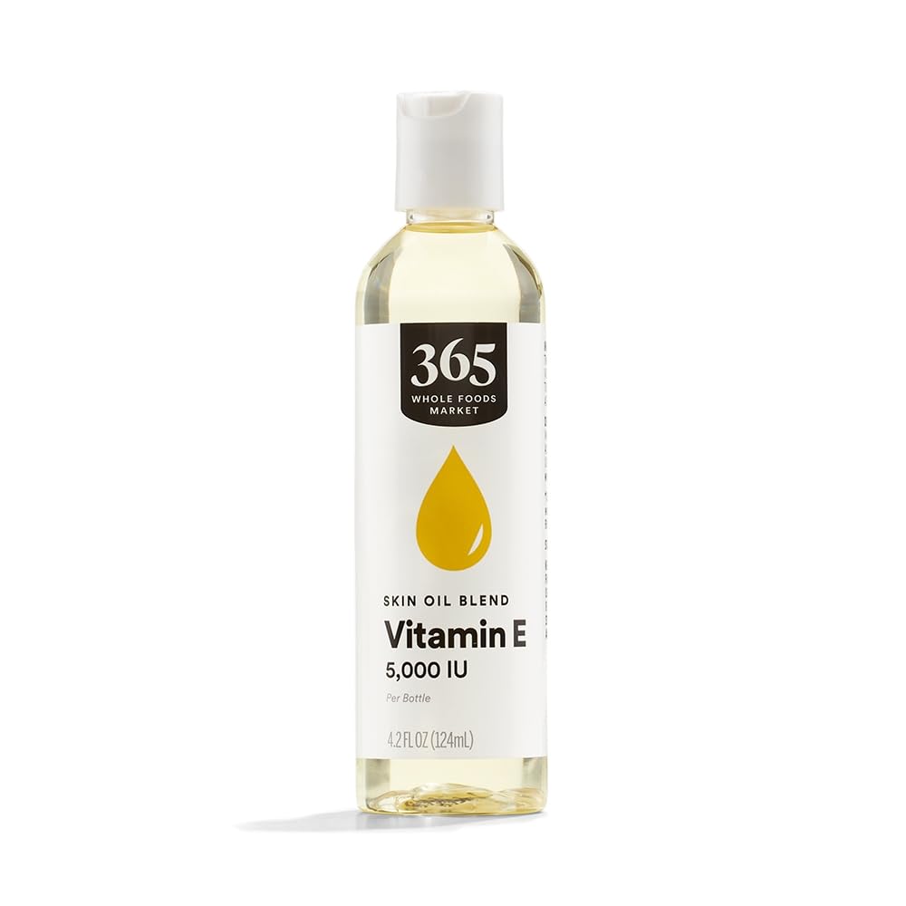 365 by Whole Foods Market Vitamin E Skin Oil bottle with 5,000 IU, 4.2 fl oz — front view