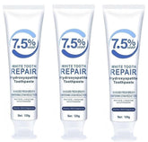 Three tubes of 7.5% hydroxyapatite toothpaste for enamel protection