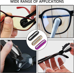 Front view of 3-pack glasses cleaners in black color