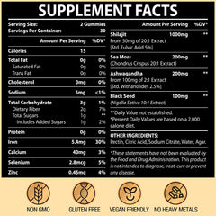 4-in-1 Shilajit Gummies with Ashwagandha, Sea Moss, and Black Seed