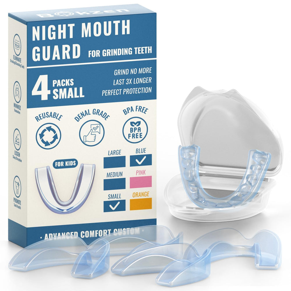 Four-pack blue kids mouth guard for grinding teeth