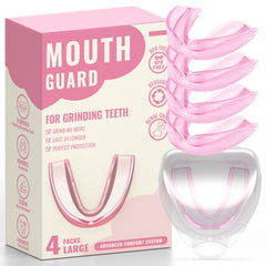 4-pack pink mouth guards designed for teeth grinding and clenching