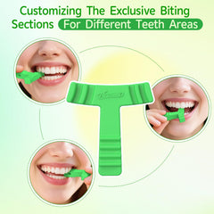 Close-up of aligner seaters with three grooved bite zones