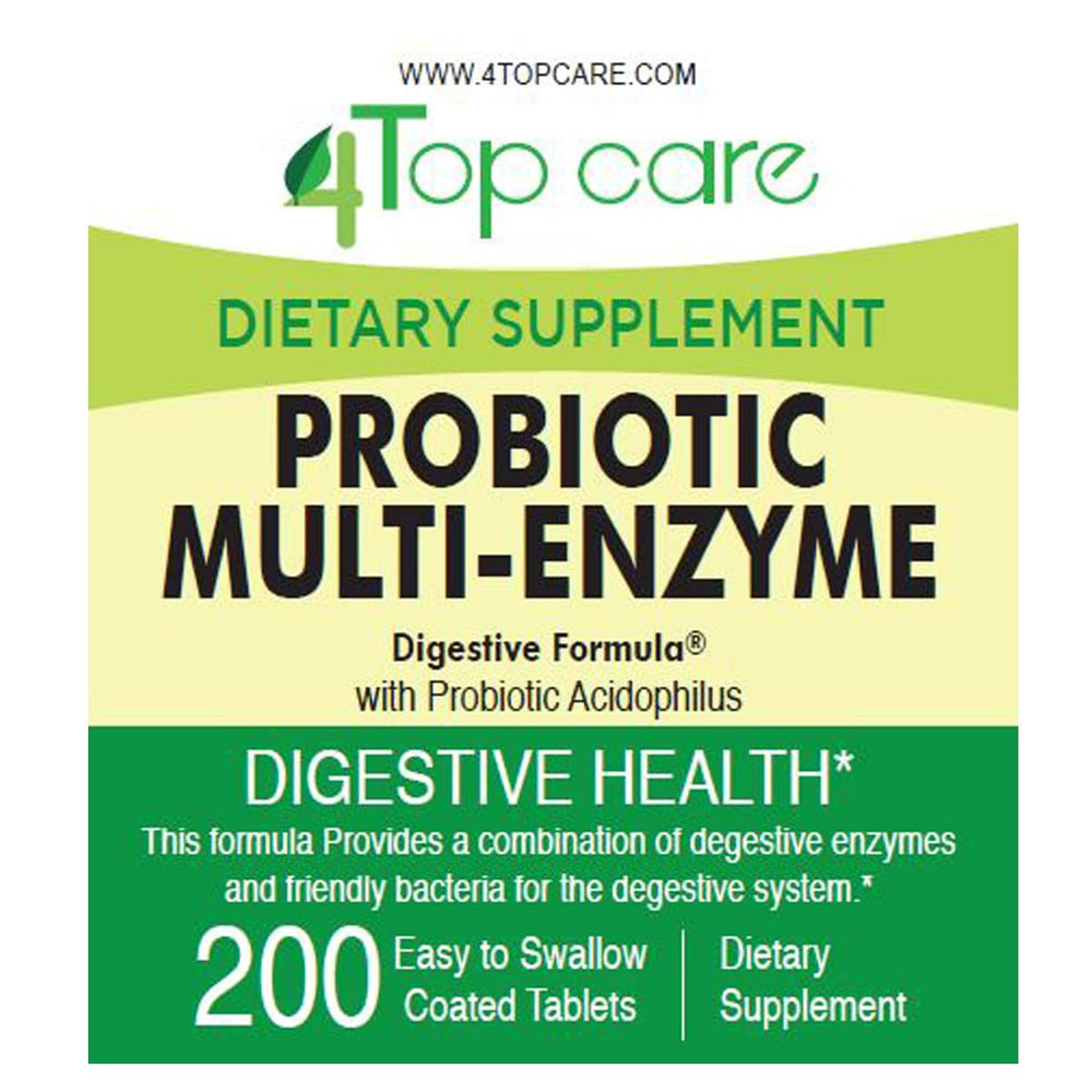 Digestive health concept with enzymes and bacteria
