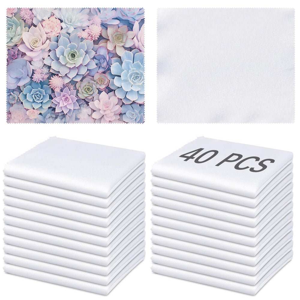 40-pack white microfiber cleaning cloths for glasses (6x7 in)