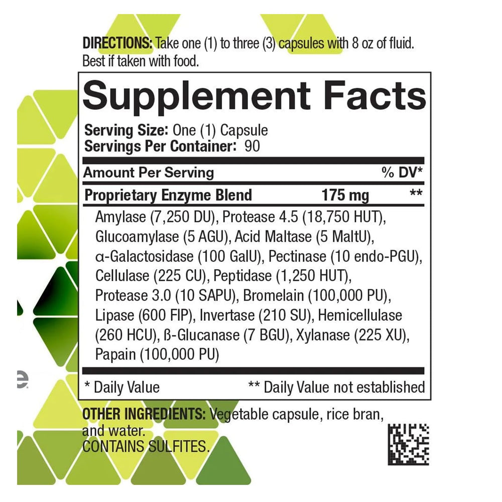 Illustration of 16 enzymes for digestion and absorption
