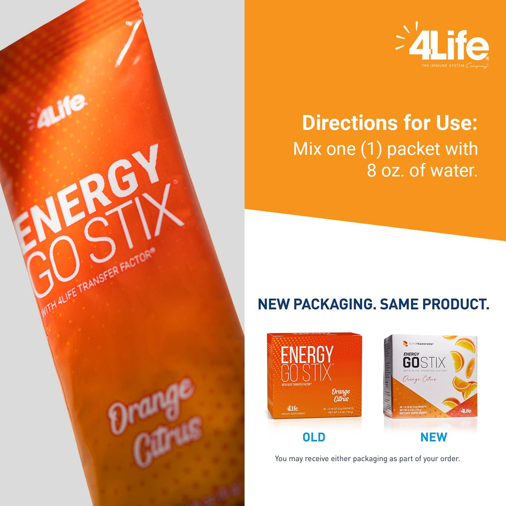4Life Energy Go Stix travel packs in a compact box for daily use.