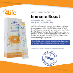 Close-up of the 4Life Transfer Factor blend label