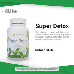 4Life Super Detox milk thistle capsules image emphasizing liver function support.