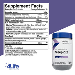 Close-up of SleepRite bottle and capsules