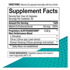 Side view of 4Life Transform Man bottle