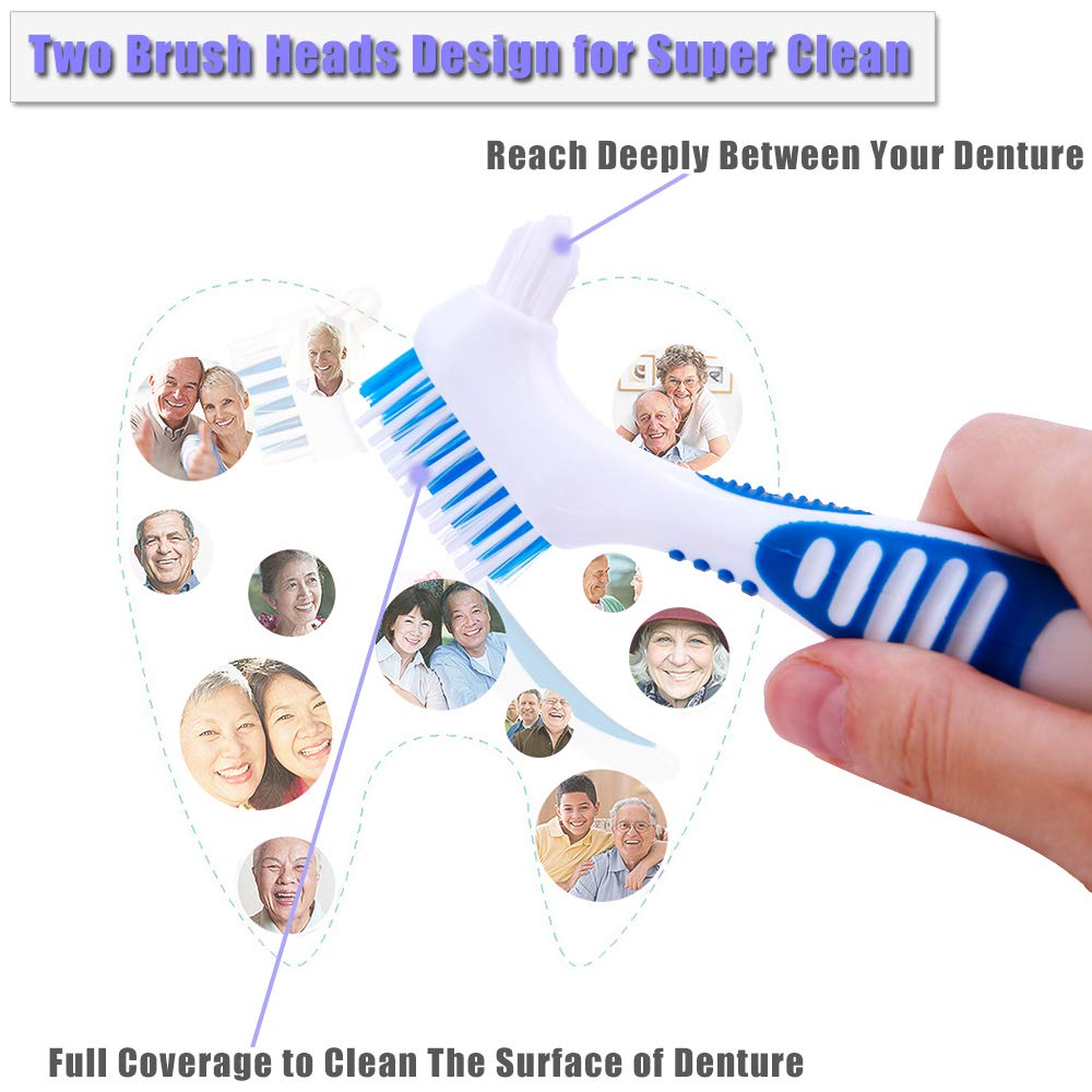 Large brush head for full denture cleaning