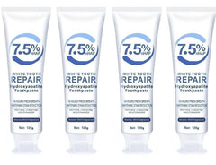 Front view of 4-piece hydroxyapatite toothpaste bottle highlighting enamel protection