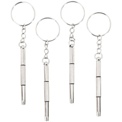 4-piece mini precision screwdriver kit with keychain