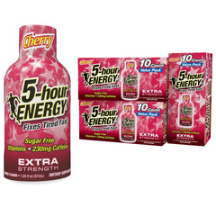 5-hour ENERGY Extra Strength Shots Cherry bottle front for a quick energy boost.
