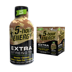 5-hour ENERGY Sour Apple bottle compact energy for outdoor adventures.