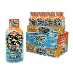 5-hour ENERGY Tidal Twist bottle front with bold packaging for quick energy.