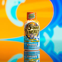 5-hour ENERGY Tidal Twist hand-holding shot emphasizes on-the-go energy.