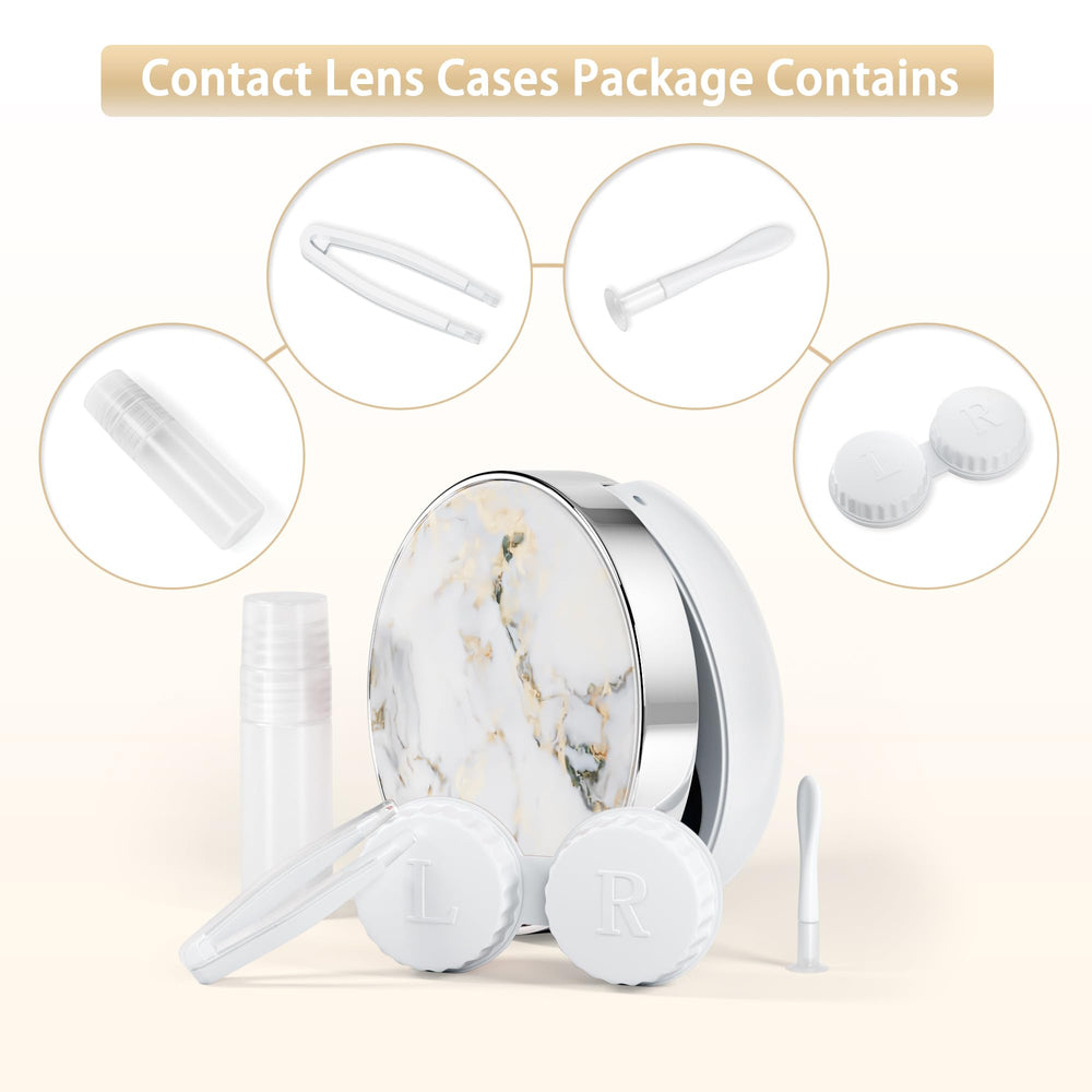 5-in-1 contact lens case kit with mirror, solution bottle, tweezers and remover