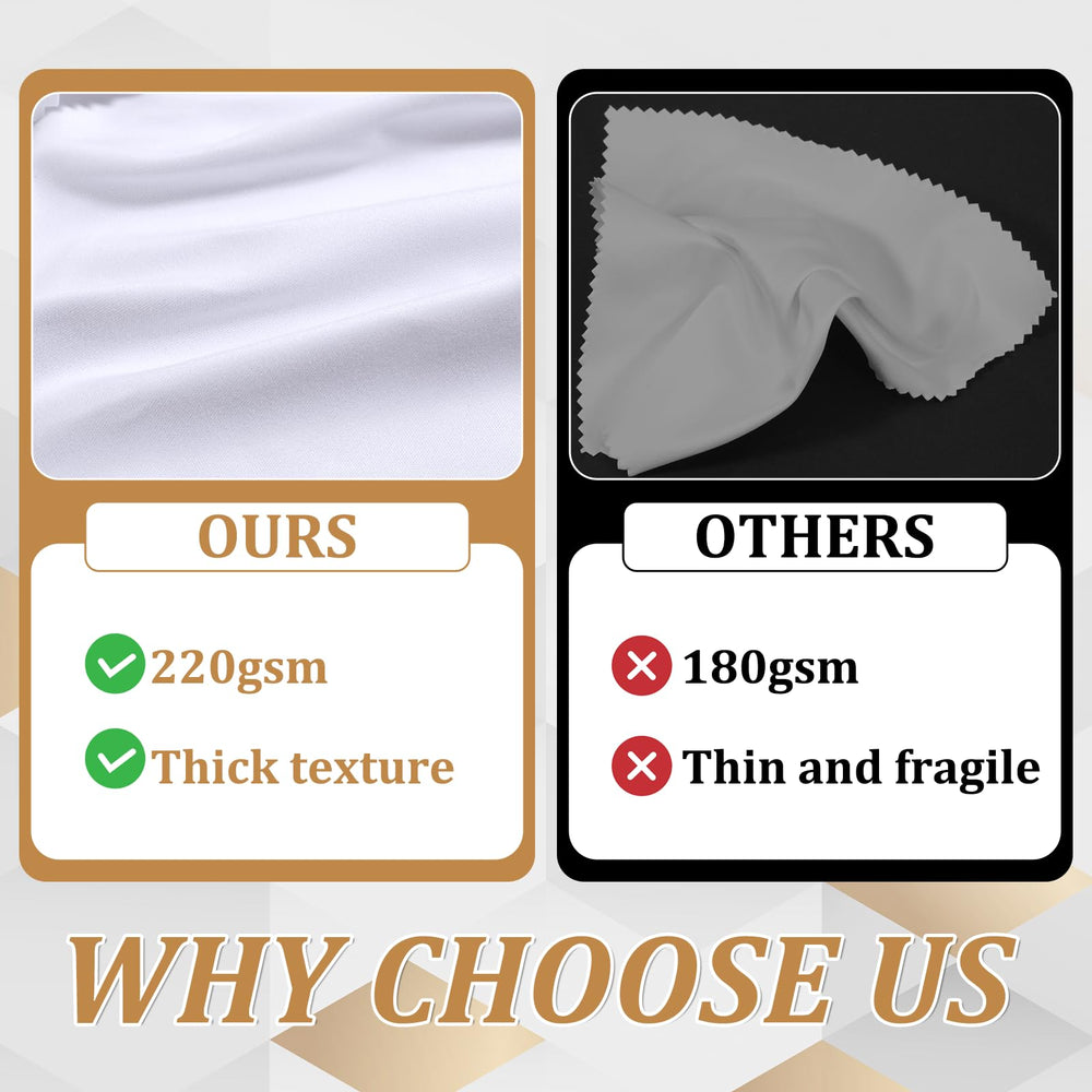 Cloths arranged to reveal 50 dark gray pieces.