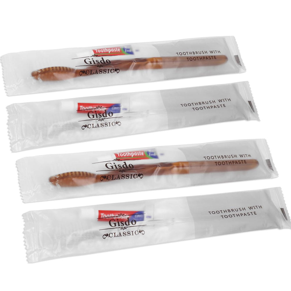 Portable travel toothbrush kit in compact packaging