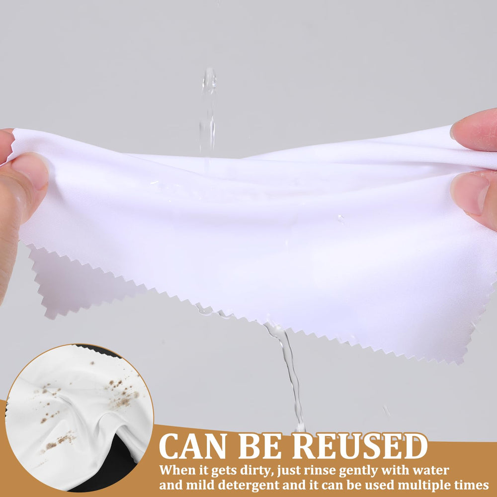 Cloths arranged to reveal 50 white pieces.