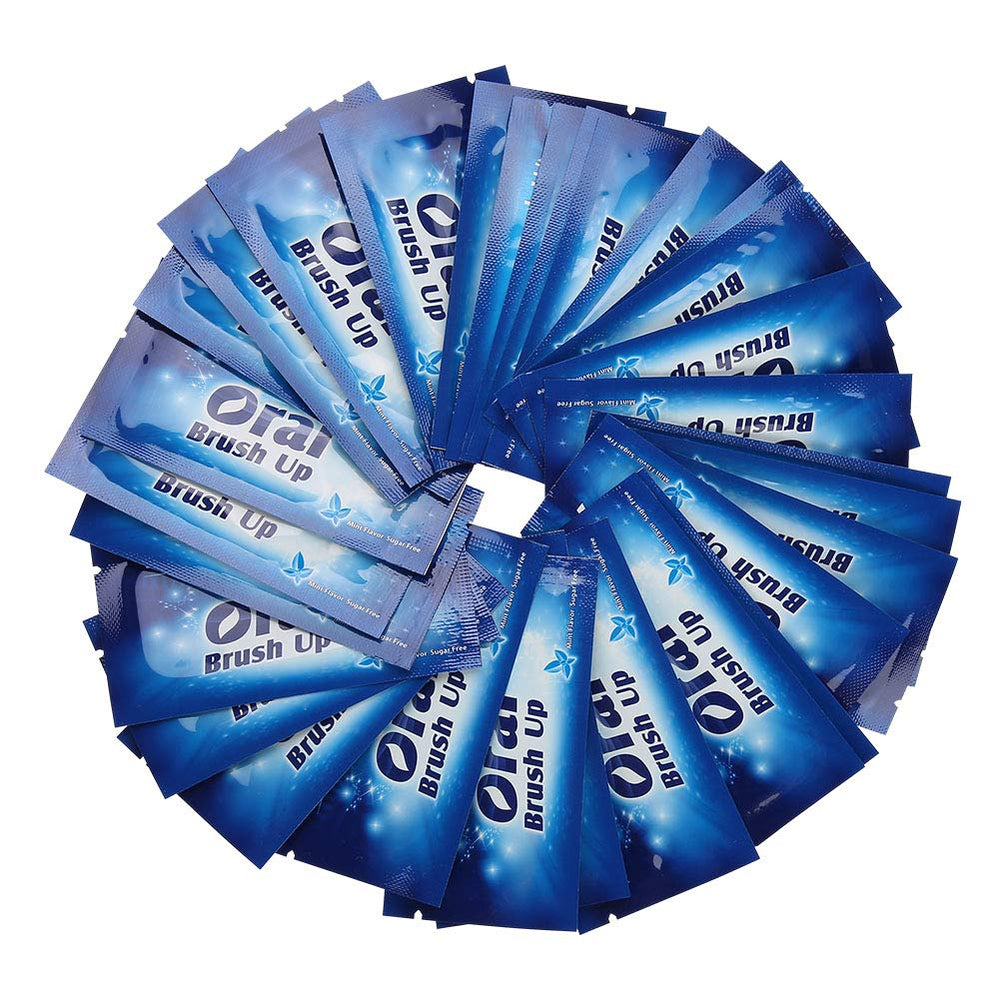 Close-up of 50Pcs Finger Teeth Wipes packaging