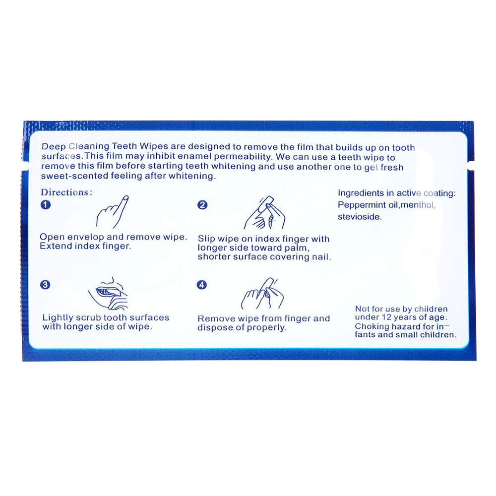 Fingertip tooth wipes being used for cleaning