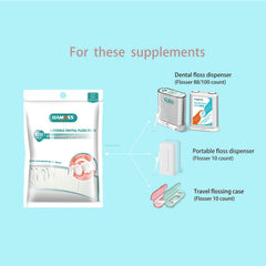 Professional cleaning with floss picks near molars
