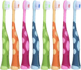 55Dental kids toothbrush set with soft bristles and giraffe design