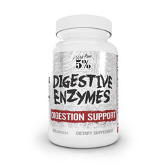 Bottle label of 5% Nutrition Rich Piana Digestive Enzymes with Vitamin B Complex