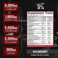 Two scoops of Reloaded High Stim Pre-Workout next to can