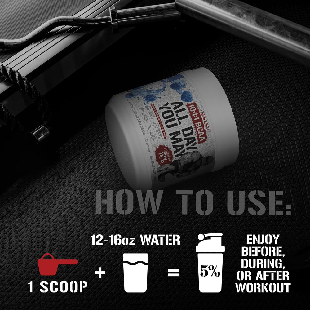 5% Nutrition Rich Piana ADYM powder dissolving in water for quick hydration