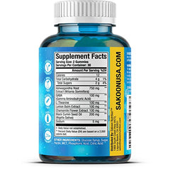 Gummy bottle labeled with GABA ingredient