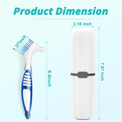 Close-up of large dual-head denture brush for surface cleaning
