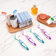 White carrying case accompanying the denture brush set