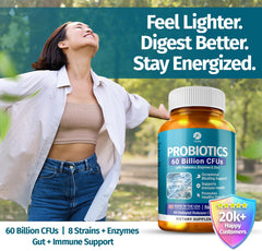Probiotic strains and gut health illustration