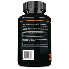 Close-up of 60-capsule maca bottle