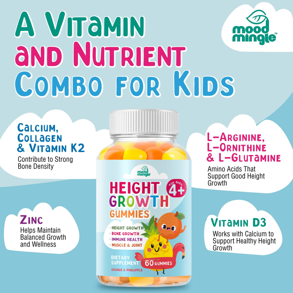 60-count bottle label for Height Growth Gummies