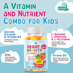 60-count bottle label for Height Growth Gummies