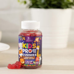 60-count bottle of kid probiotic gummies, berry flavor