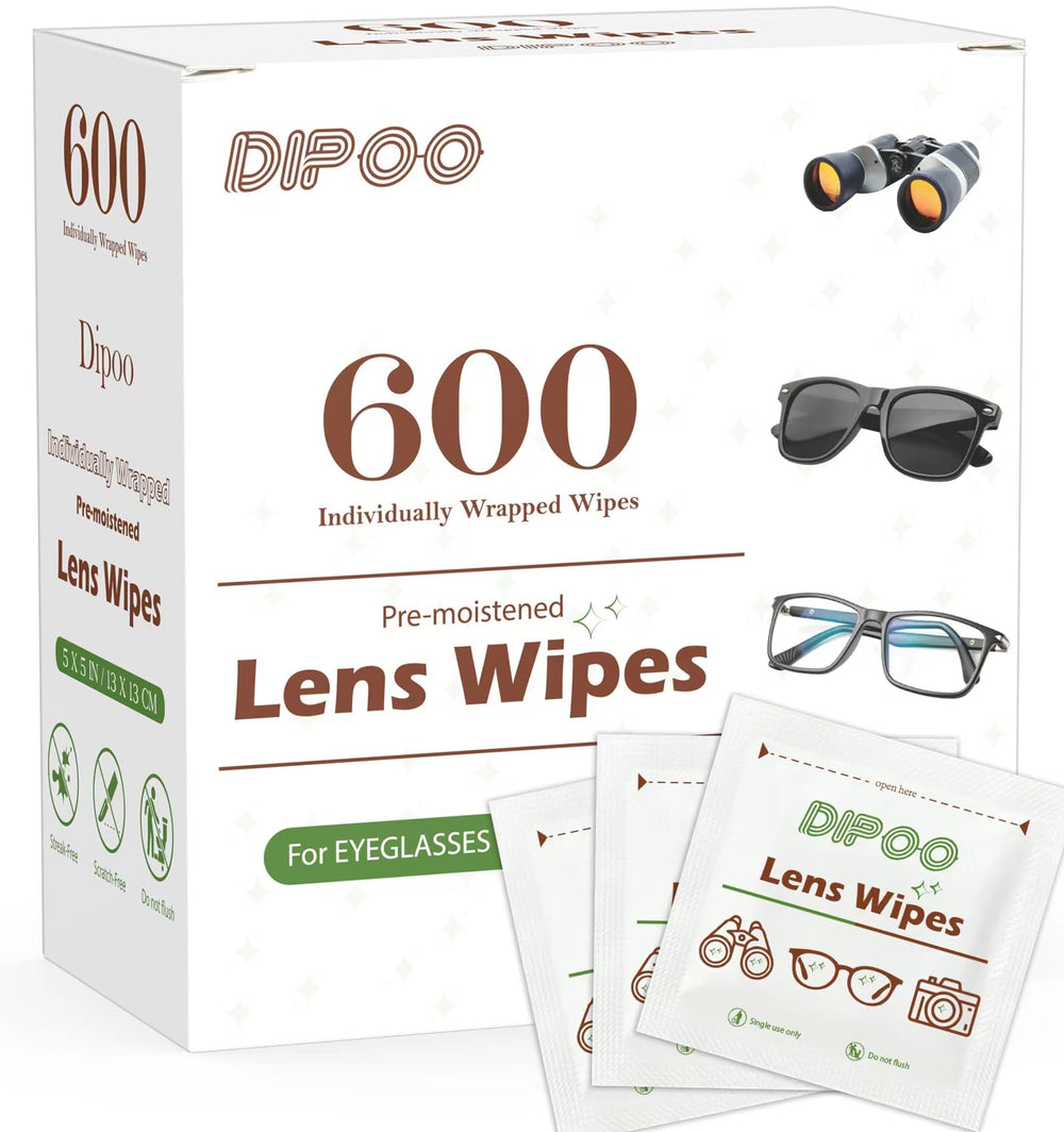 Box of 600-count lens wipes for eyeglasses