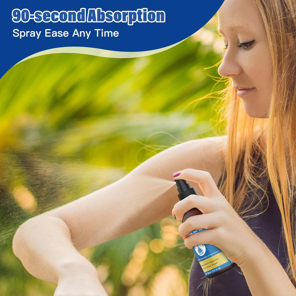 Close-up of 60ml magnesium oil bottle