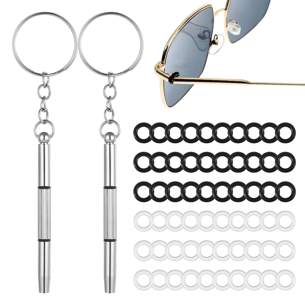 60pcs temple tighteners for glasses in black and clear colors