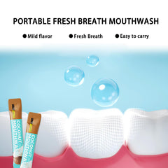 Portable mini mouthwash sachets ready for travel