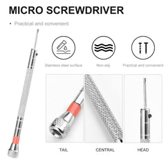 Close-up of tiny micro screws and precision components