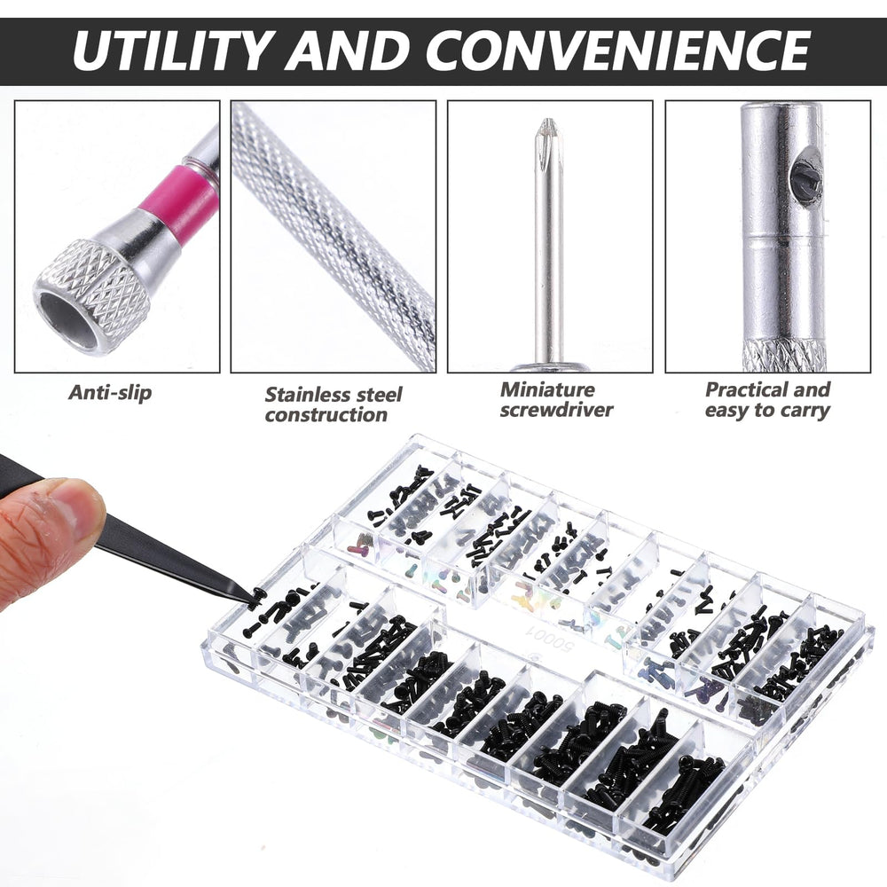 Plastic storage box for organizing glasses screws